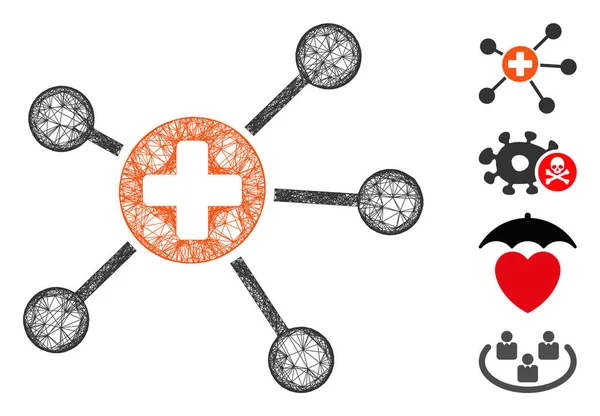 医疗连结网页矢量网状图解 — 图库矢量图片