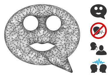 Lady Smiley Mesaj Web Vektör Ağ Çizimi