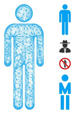 Man Web Vektör Ağ İllüstrasyonu