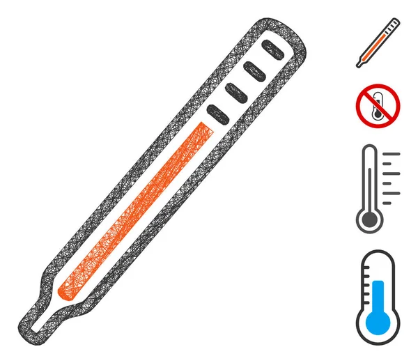 Medische thermometer Web Vector Mesh Illustratie — Stockvector