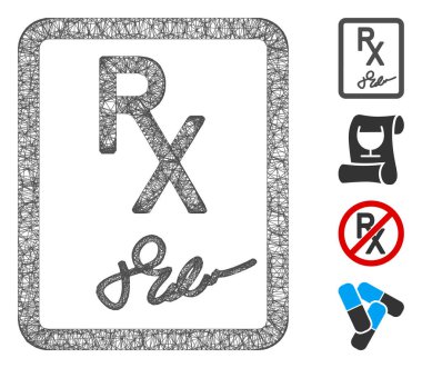 Reçete Sayfa Vektör Ağ Çizimi