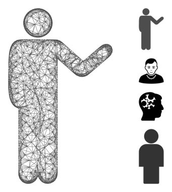 Konuşan Adam Web Vektör Ağ İllüstrasyonu