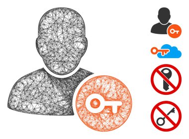 Kullanıcı Erişimi Anahtar Web Vektör Ağ İllüstrasyonu