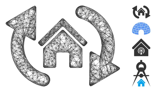 Update Huis Web Vector Mesh Illustratie — Stockvector