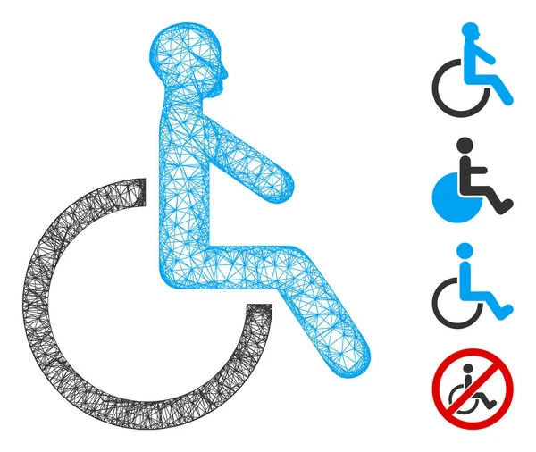 Ilustracja siatki wektorowej wózka inwalidzkiego — Wektor stockowy