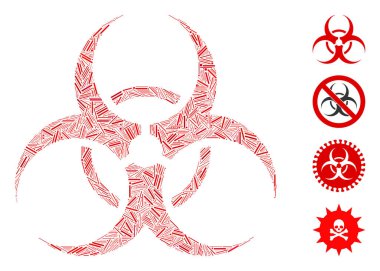 Kapak Biyolojik Tehlike Sembol Simgesi Vektör Kolajı