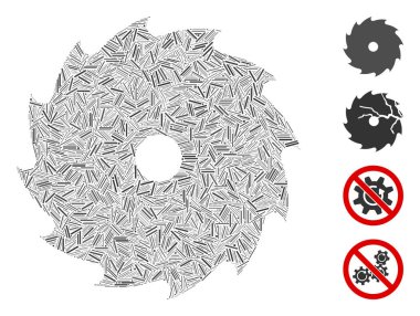 Doğrusal Dairesel Testere Simge Vektörü Mozaiği