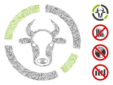 İnek Diyagramının Kapağı Simge Vektörü Mozaiği