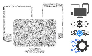 Doğrusal Elektronik Aygıtlar Simge Vektör Kolajı