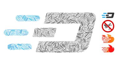 Doğrusal Hızlı Gönder Simge Vektörü Mozaiği