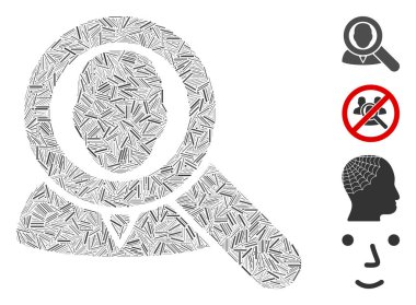 Doğrusal Bul Kullanıcı Simgesi Vektörü Mozaiği