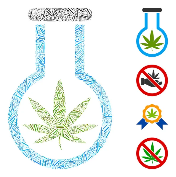 Frasco de cannabis Hatch Icono Vector Mosaico — Vector de stock