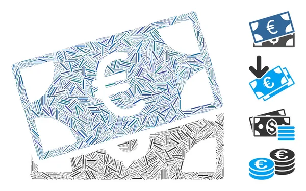 Ligne Monnaie Billets Icône Collecte vectorielle — Image vectorielle