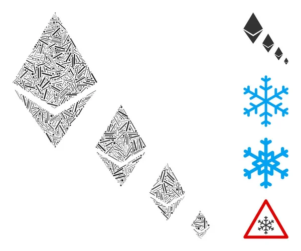 Hatch Ethereum Crystal Defaltion Εικονίδιο διανυσματικό ψηφιδωτό — Διανυσματικό Αρχείο