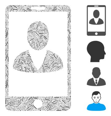 Hatch Mobil Kullanıcı Profili Simge Vektörü Mozaiği