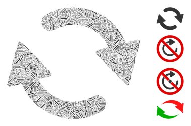 Satır Tazeleme Simgesi Vektör Kolajı