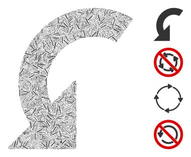 Satır Çevir Sol Simge Vektör Kolajı