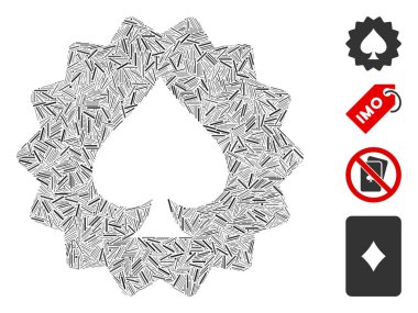 Doğrusal Maça Simge Vektör Kolajı