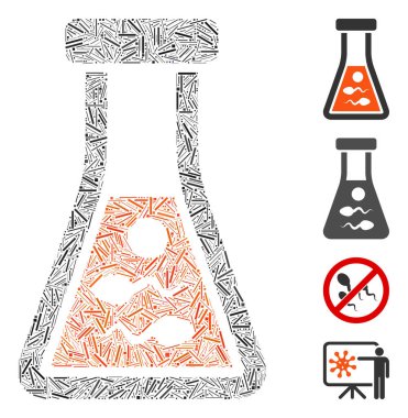 Kapak Spermi Sıvı Simge Vektörü Mozaiği