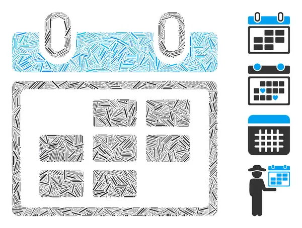 Satır Ay Takvimi Simge Vektörü Mozaiği