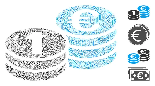 Linear One Euro pièces icône vectoriel mosaïque — Image vectorielle