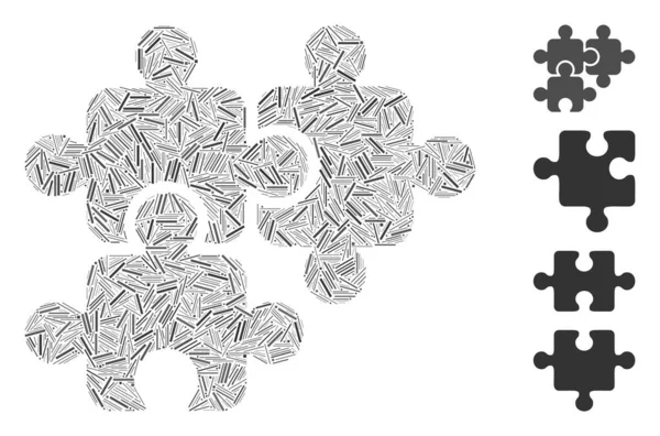 Вилучити елементи головоломки іконка Векторна мозаїка — стоковий вектор