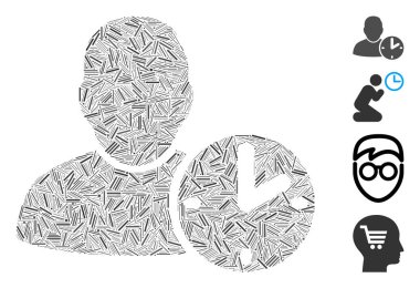 Satır Kullanıcı Zaman Simgesi Vektörü Mozaiği