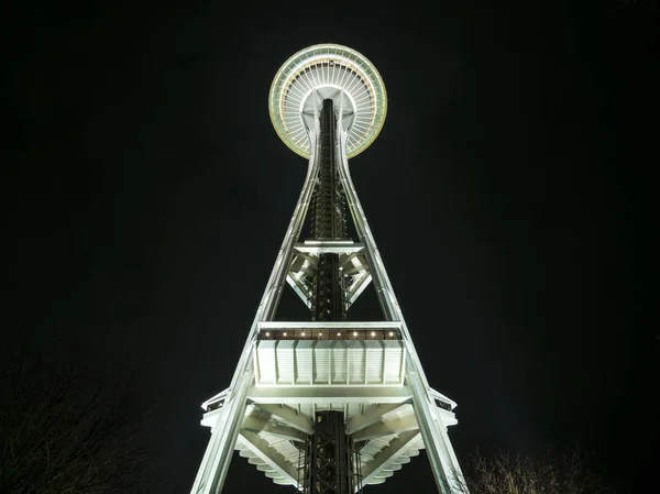 西雅图，华盛顿大约 2017年： 太空针塔与黑夜 Bla — 图库照片