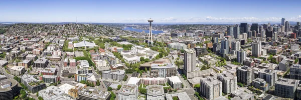 Downtown Seattle şehir manzarası ile ünlü helikopter Panoraması