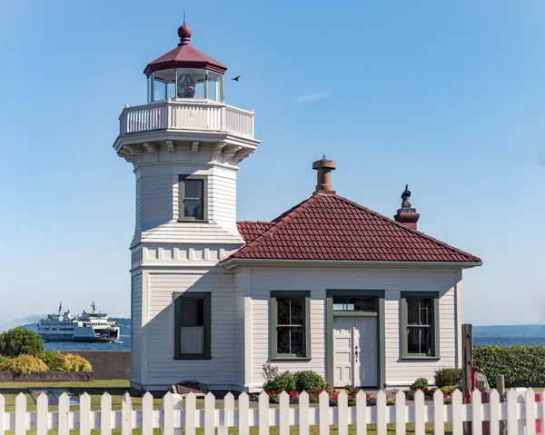 Mukilteo deniz feneri ile Washington Puget Ses feribot