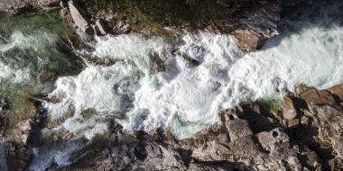Beyaz su Rapids kartal Falls, Washington Hava Panoraması