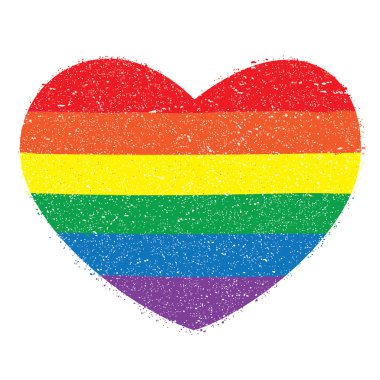 Gökkuşağı rengi kalp. 