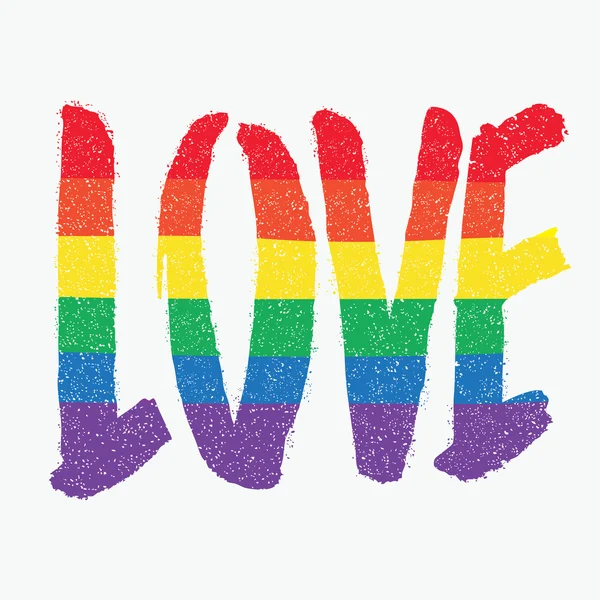 Amor, Caligrafía. arco iris de color, gay simbólico . — Archivo Imágenes Vectoriales