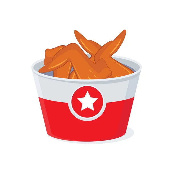 Cubo de alas de pollo — Vector de stock