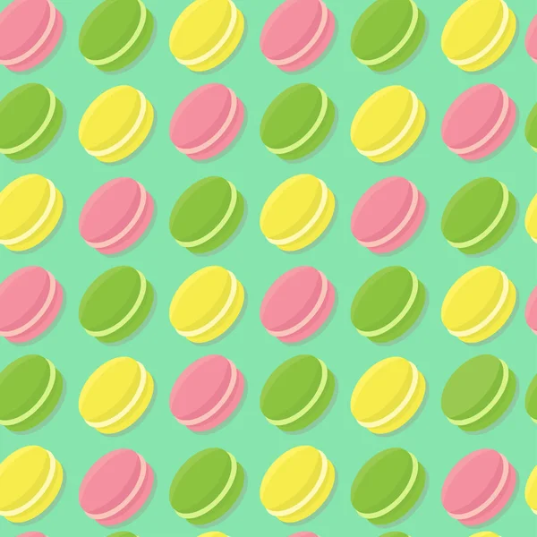 Macarons 원활한 패턴. — 스톡 벡터