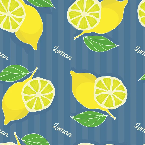 Citron seamless mönster. — Stock vektor
