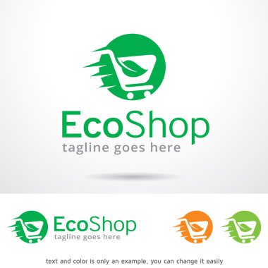 Eco Dükkanı yeşil Logo tasarım şablonu