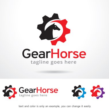 Dişli at Logo tasarım şablonu