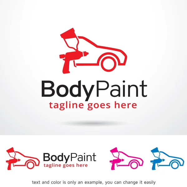 Car Body Paint Logo Template Design — Stock Vector