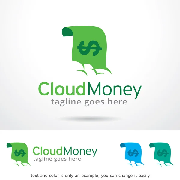 Diseño de plantilla de logotipo de dinero en la nube — Vector de stock