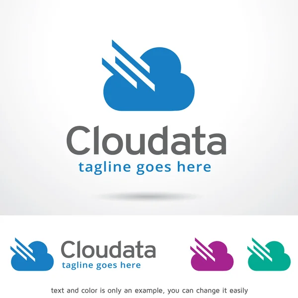 Design de modelo de logotipo de dados em nuvem — Vetor de Stock