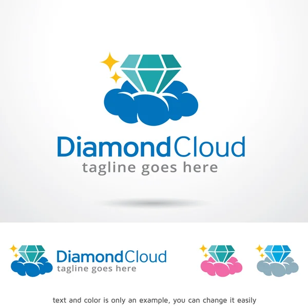 Design de modelo de logotipo Diamond Cloud —  Vetores de Stock