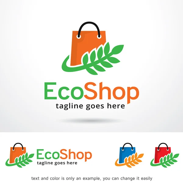Eko alışveriş merkezi Logo tasarım şablonu — Stok Vektör