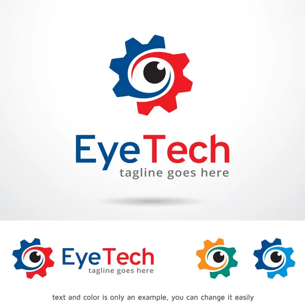 Eye Tech Logo Template Design — ストックベクタ