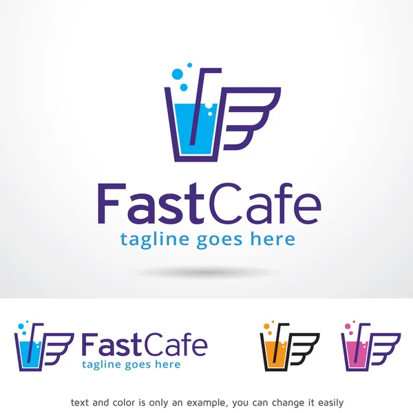 Fast Cafe Logo Template Design — Διανυσματικό Αρχείο
