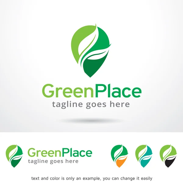 Green Place Logo Template Design — Stock Vector