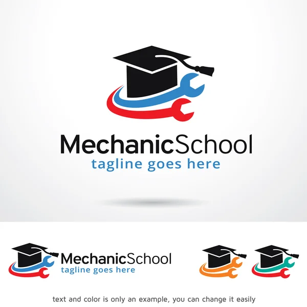 Design de modelo de logotipo da escola mecânica —  Vetores de Stock