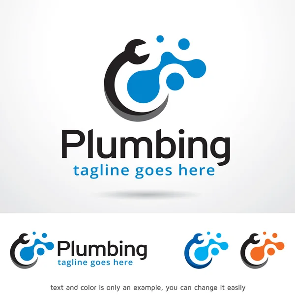 Plumbing Logo Template Design — Stock Vector