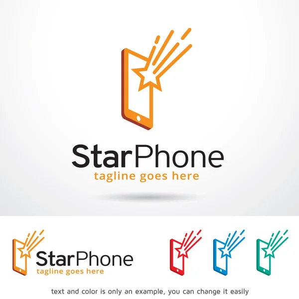 Star Phone Logo Template Design — Stock Vector