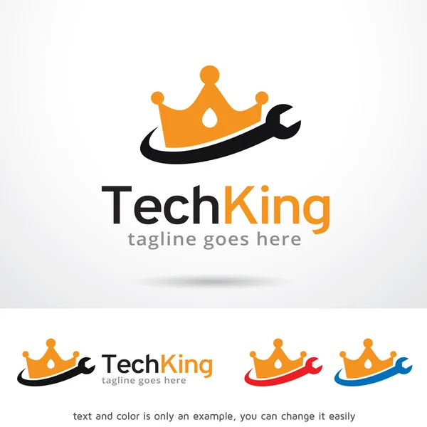 Design de modelo de logotipo Tech King —  Vetores de Stock